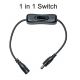 DC Power Switch Extension Splitter (1 in 1 switch) Male to Female 5.5mm x 2.1mm