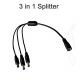 DC Female to 3 Male Power Splitter Adapter Cable for CCTV Security