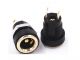 DC Power Supply Jack Socket Female Gold Round Panel Chasis Mount 12V 3A - 2.1 x 5.5 MM