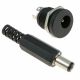 DC Jack Socket Female Connector - Round Panel 12V 3A (1PCS Male 1PCS Female)